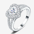 6.5mm Heart-Shaped Moissanite Ring – detail view 3