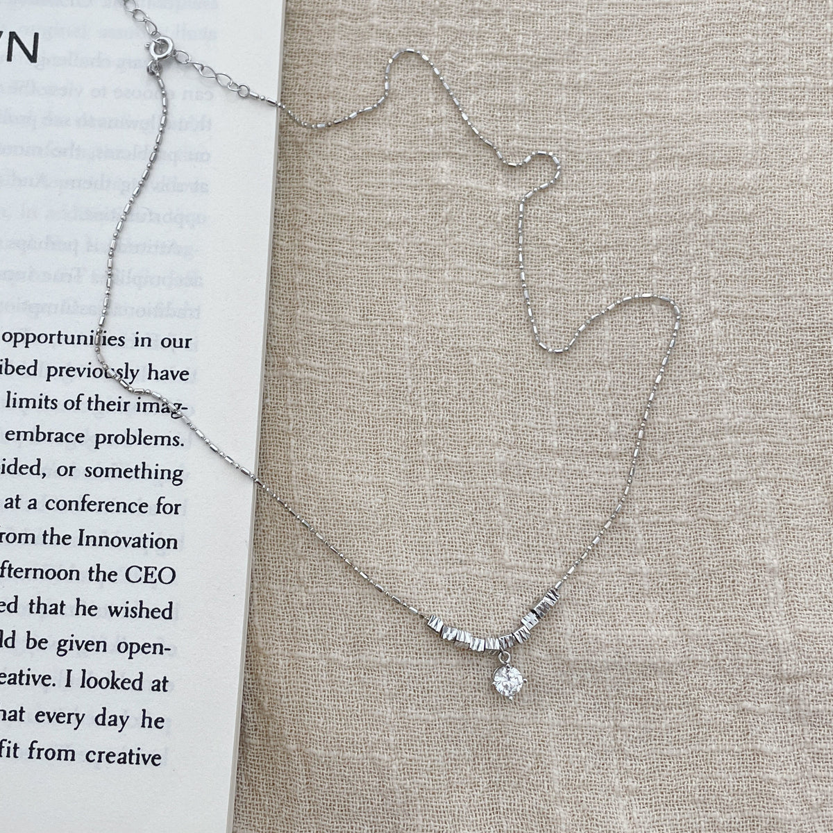925 sterling silver necklace - silvery