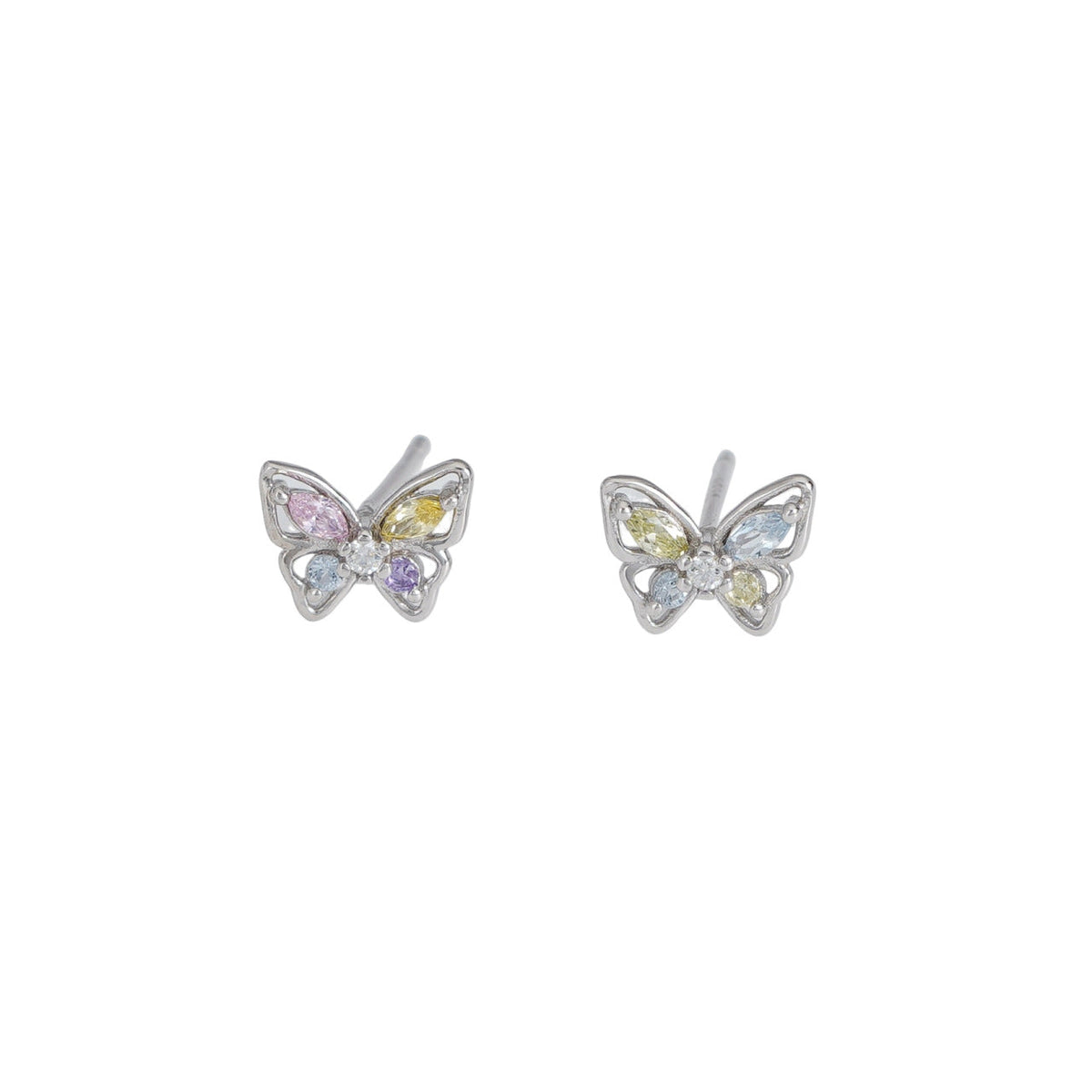 925 sterling silver butterfly earrings - silvery