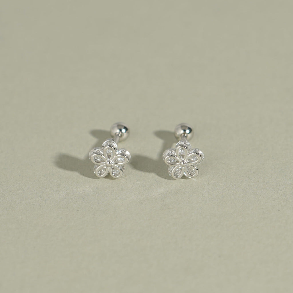 925 sterling silver flower earrings