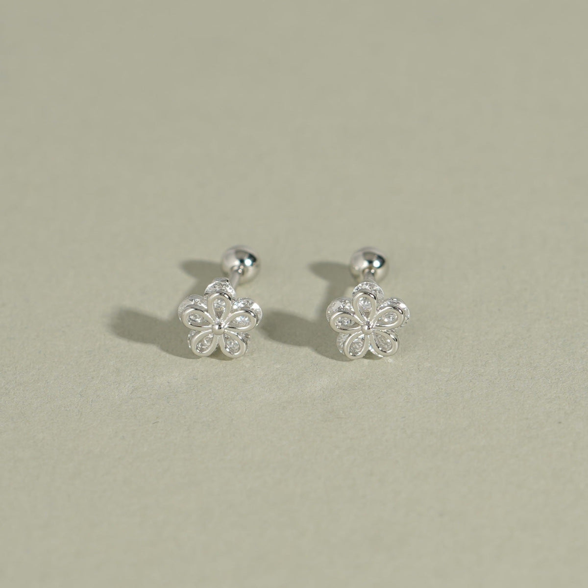 925 sterling silver flower earrings