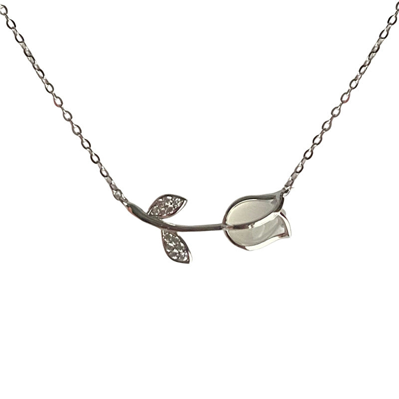 925 sterling silver tulip pendant necklace