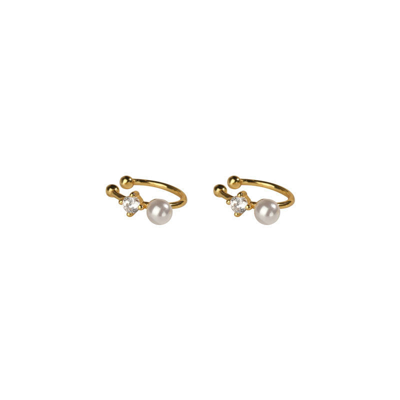 925 sterling silver pearl ear clip