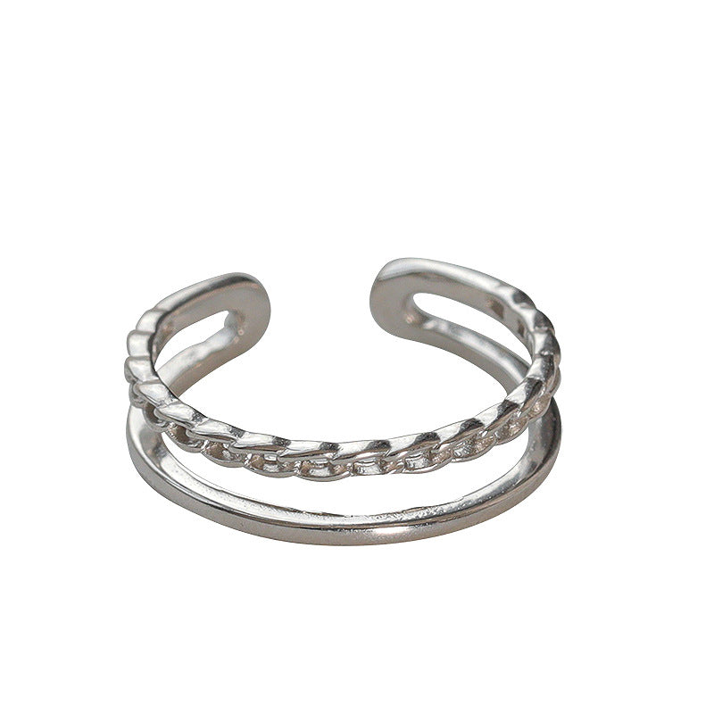 925 sterling silver ring - silvery