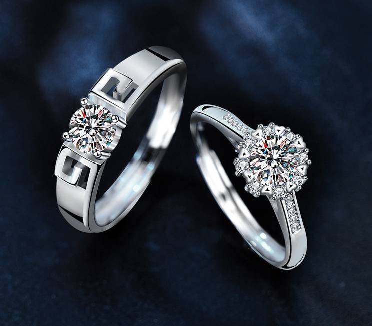 S925 Sterling Silver Moissanite A Lifetime of Love Couple Rings