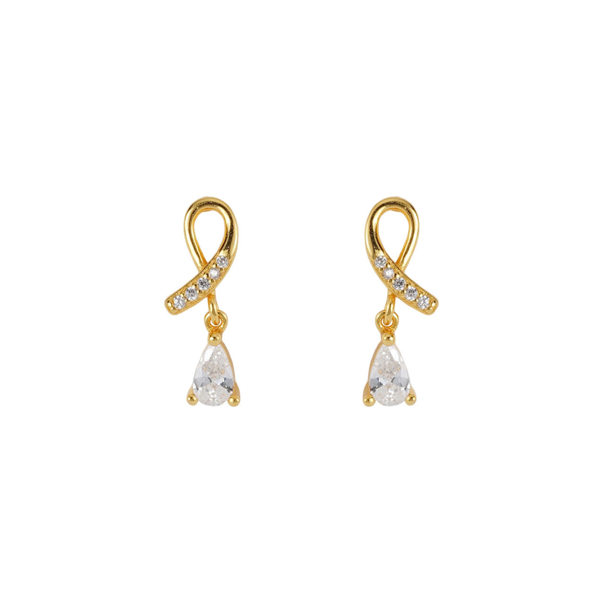 925 sterling silver water droplet shaped zircon earrings