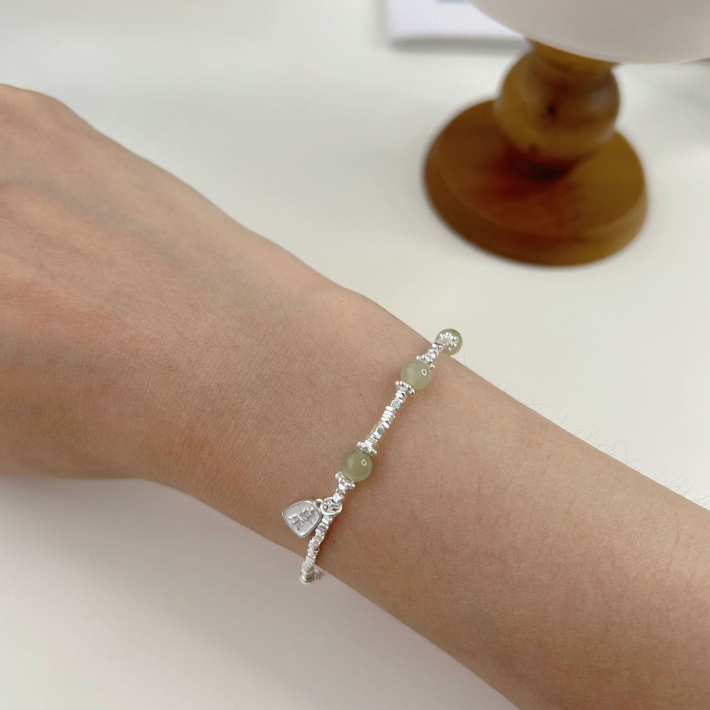 925 sterling silver broken silver bracelet - silvery