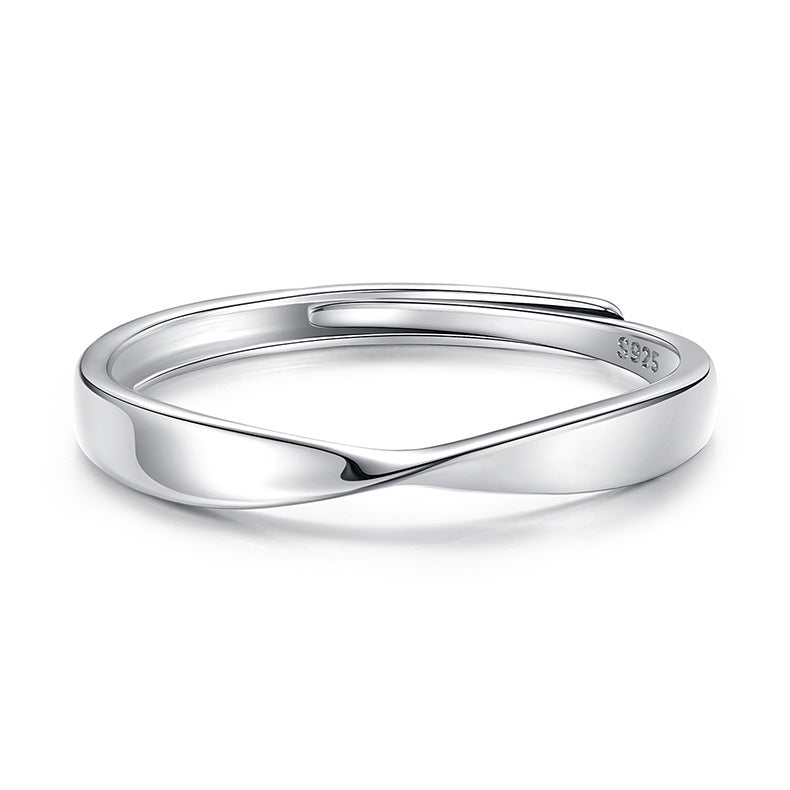 925 sterling silver Mobius ring couple's ring