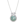 925 sterling silver jade pendant necklace - silvery