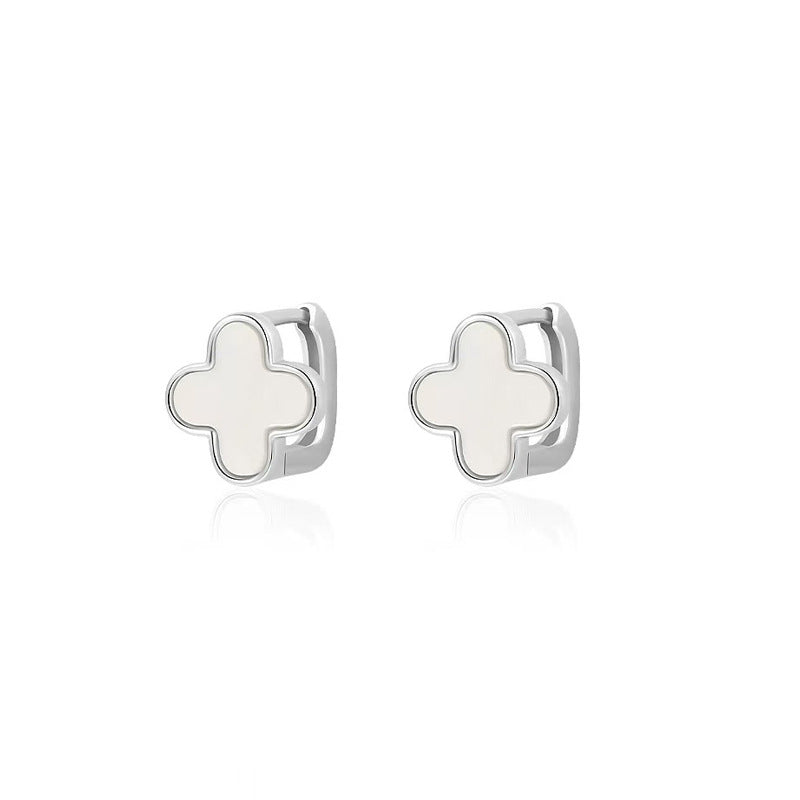 S925 sterling silver four-leaf clover earrings