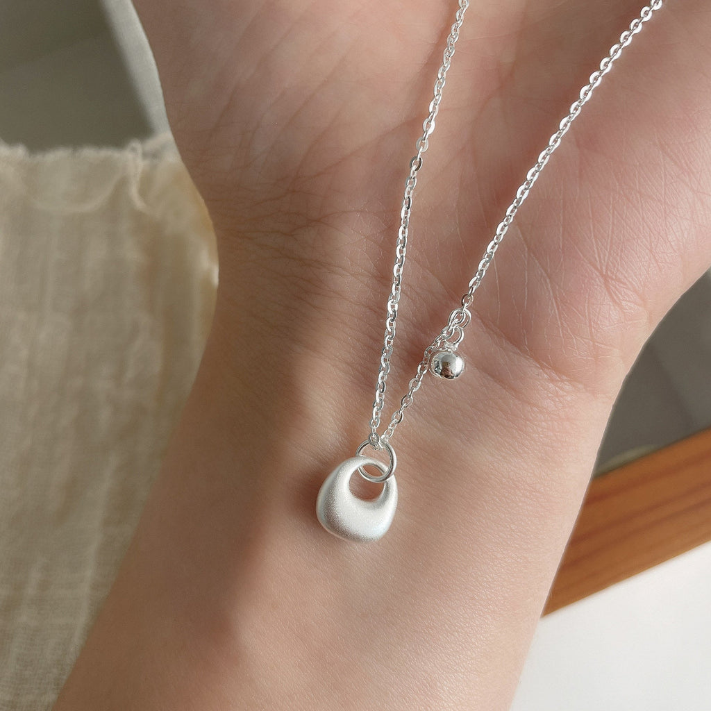 S925 sterling silver pendant necklace - silvery