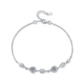 S925 Sterling Silver Butterfly Heart-Shaped Moissanite Bracelet