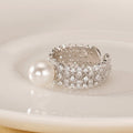 925 sterling silver pearl ring - silvery