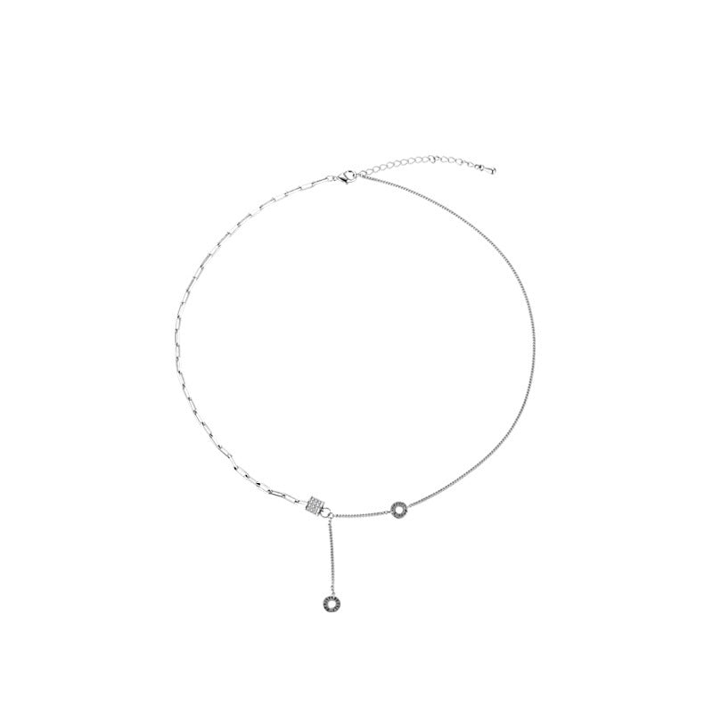 S925 sterling silver necklace - silvery