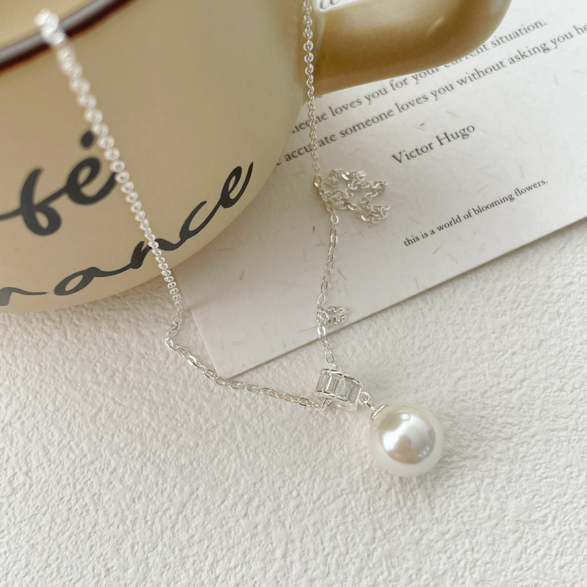 925 sterling silver pearl pendant necklace