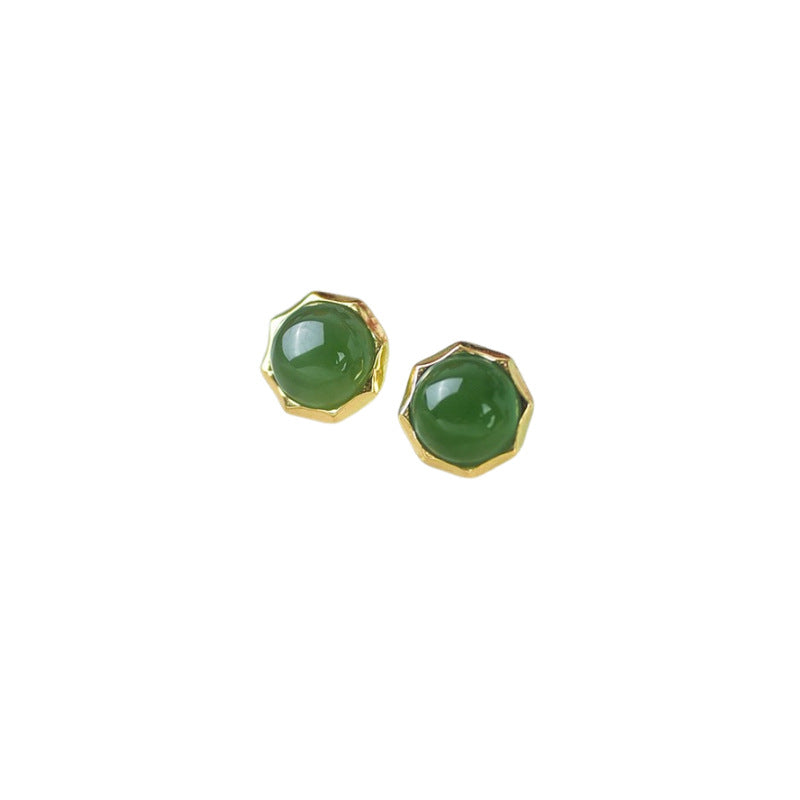 S925 pure silver jade earrings