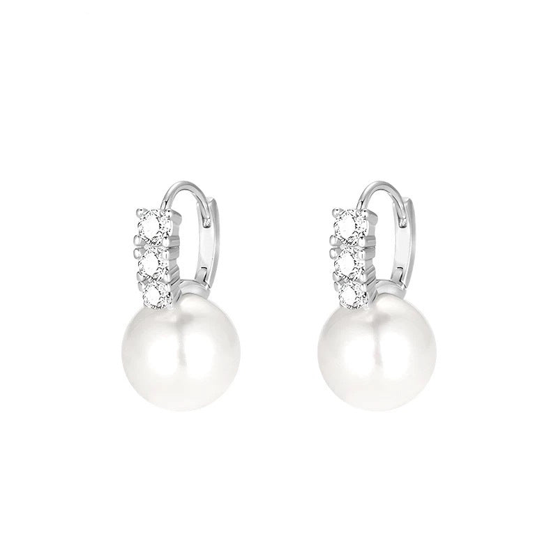 925 sterling silver pearl earrings