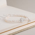 999 Silver Lotus Freshwater Pearl Bracelet - Silvery