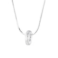 925 sterling silver circle pendant necklace - silvery