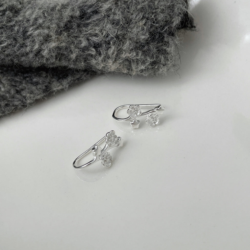 925 sterling silver earrings - silvery
