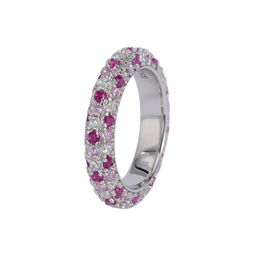 925 sterling silver ring set with sparkling zirconium