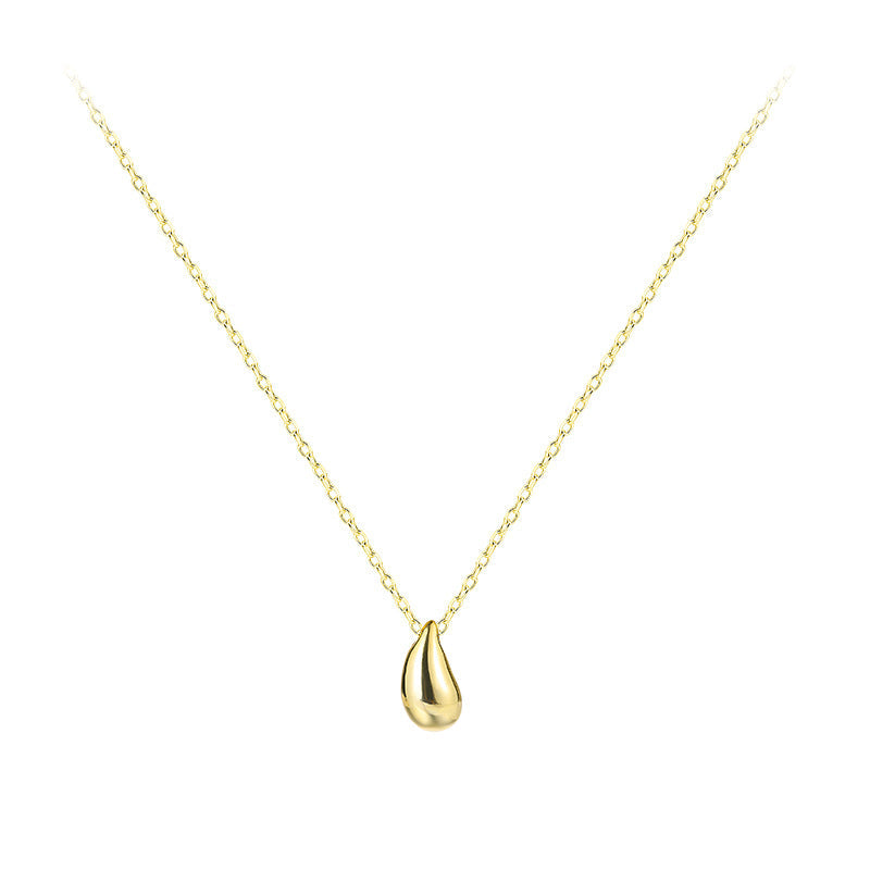 S925 sterling silver water droplet pendant necklace