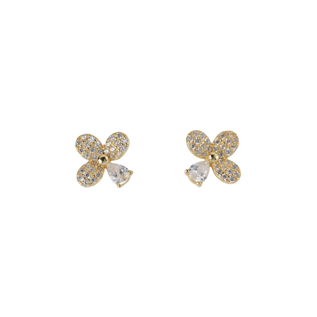 925 sterling silver flower shaped earrings