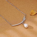 S925 pure silver freshwater pearl pendant necklace