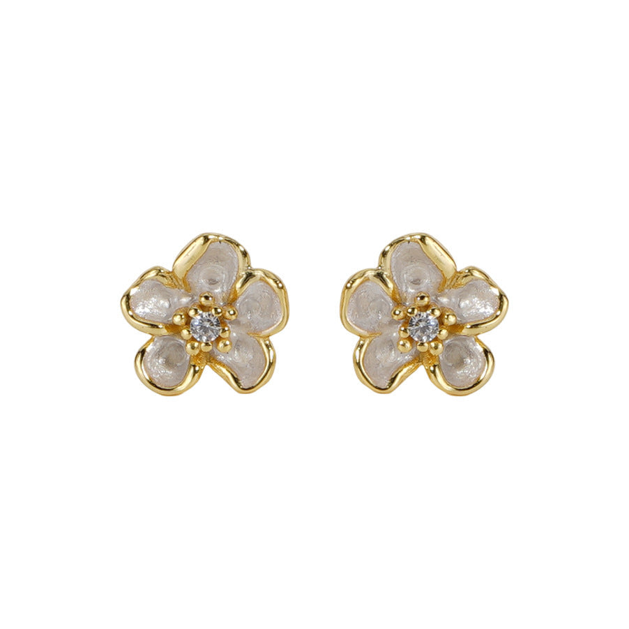 S925 pure silver flower  earrings