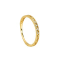 S925 Pure Silver Hollow Pattern Ring - Golden