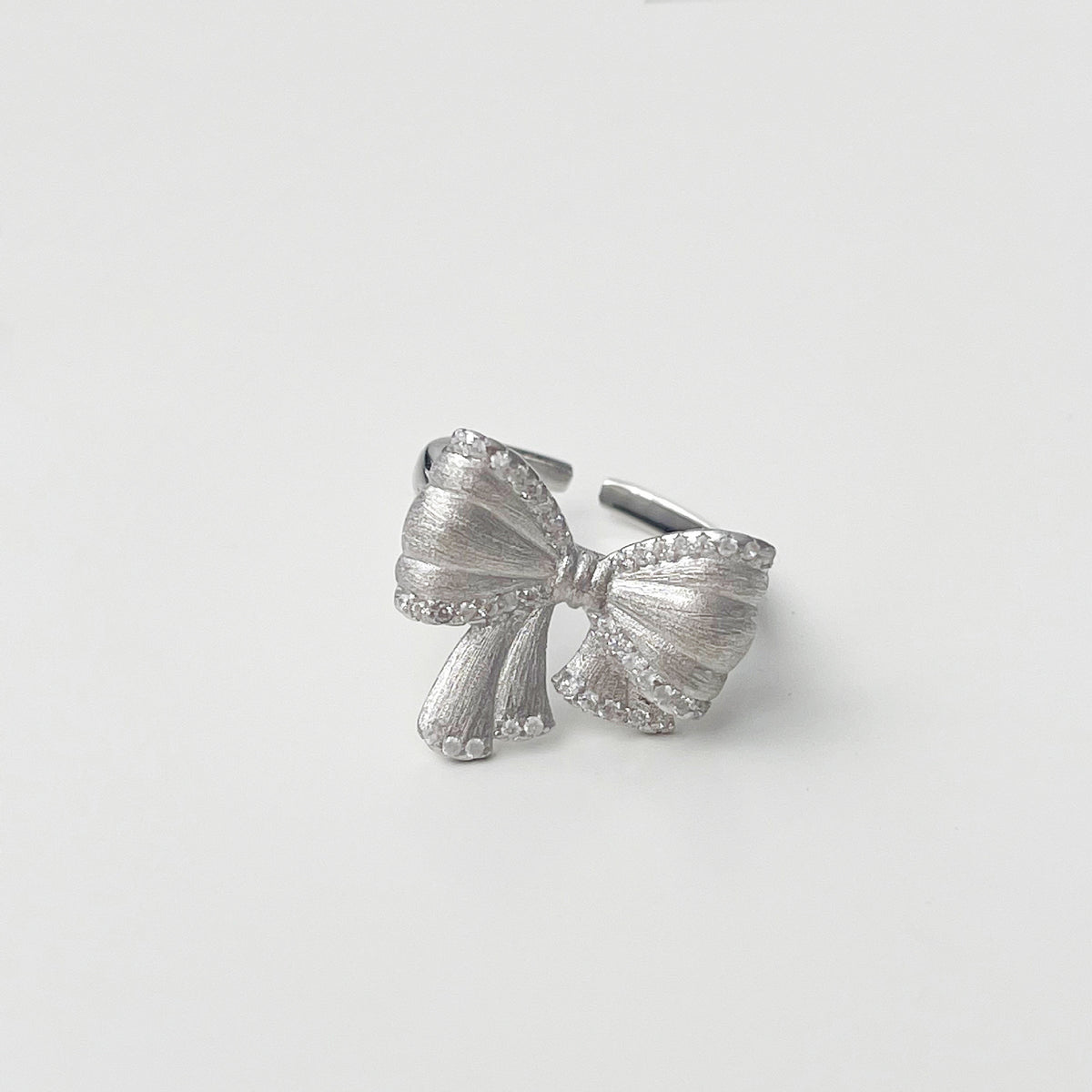 925 sterling silver bowknot ring - silvery