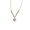 925 sterling silver heart-shaped pendant necklace - silvery