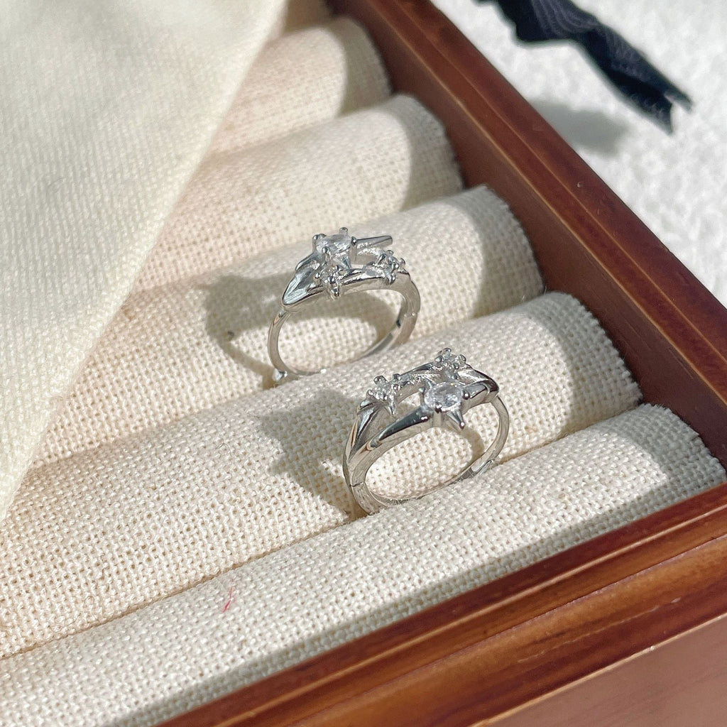 925 sterling silver zircon ear buckle - silvery