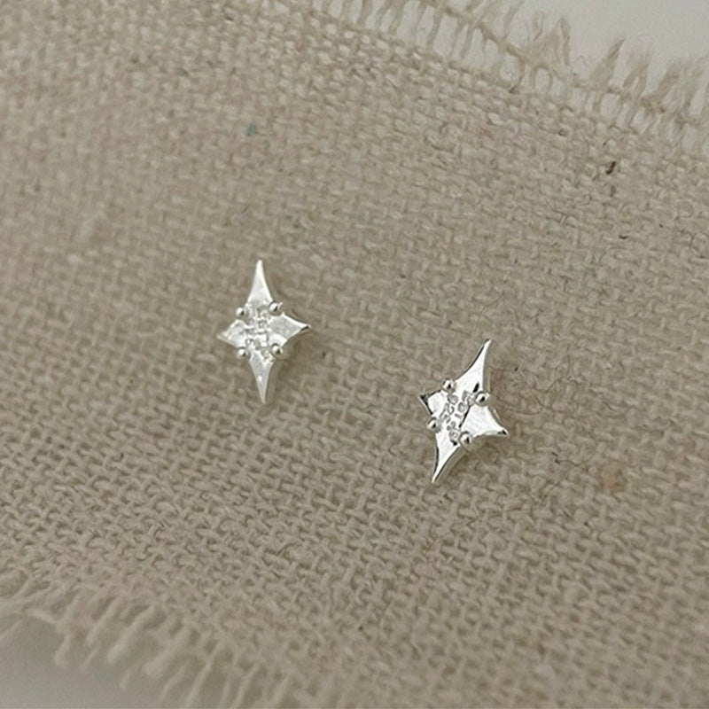 925 sterling silver star earrings - silvery