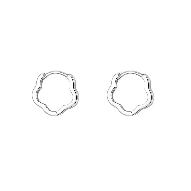 925 sterling silver flower shaped ear buckle - silvery