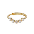 925 sterling silver imitation pearl opening ring - golden
