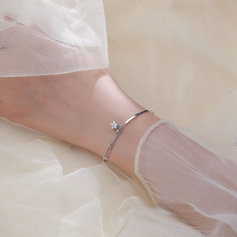 S925 sterling silver bracelet - silvery