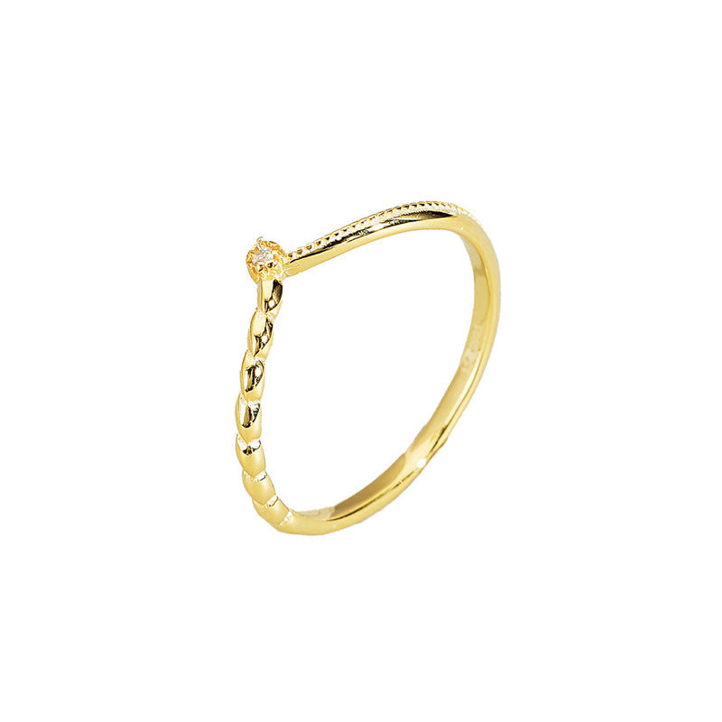 S925 sterling silver ring - golden