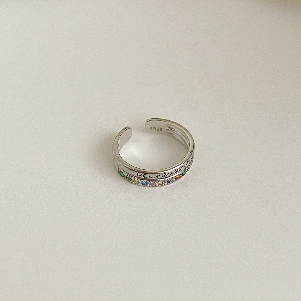 S925 Silver Zirconia Letter Ring - Silvery