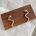 S925 sterling silver snake shaped earrings