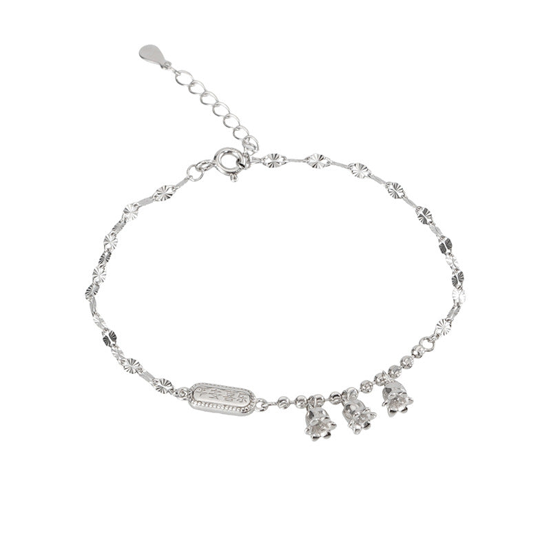S925 Silver Snowflake Chain Bracelet - Silver