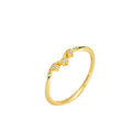 925 sterling silver inlaid sparkling zirconium ring - golden