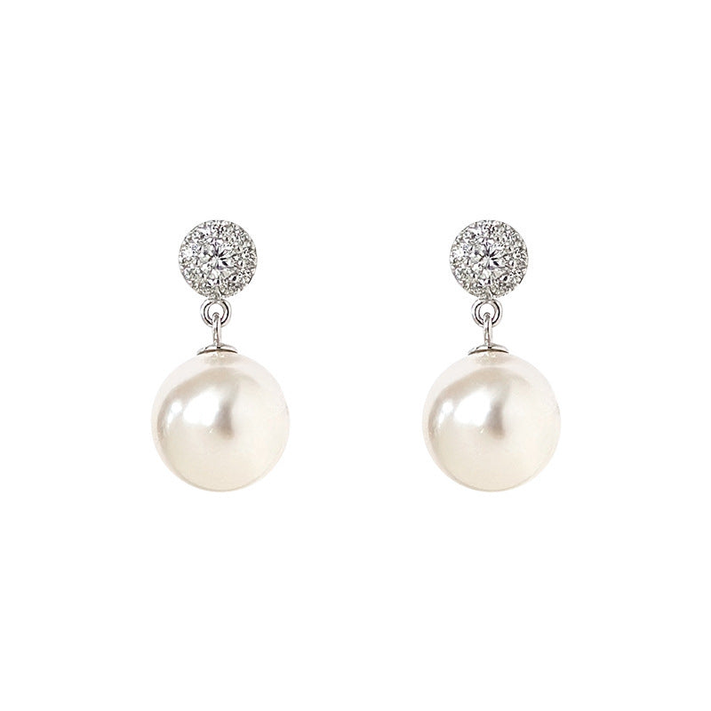 S925 sterling silver pearl earrings