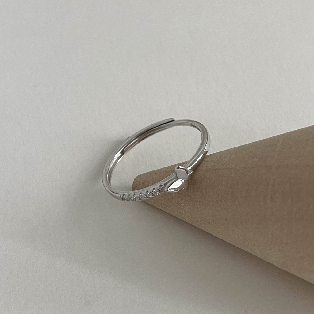 925 sterling silver butterfly ring - silvery