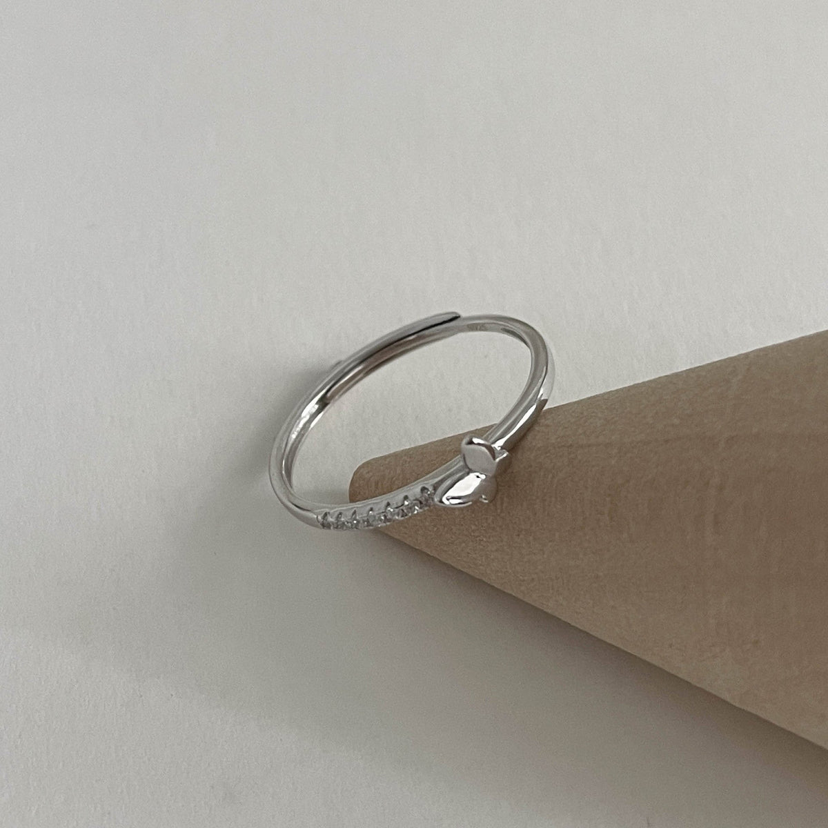 925 sterling silver butterfly ring - silvery