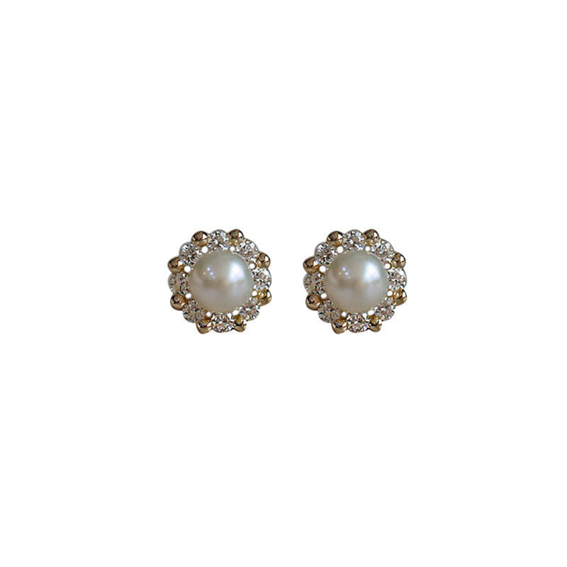 S925 pure silver freshwater pearl earrings