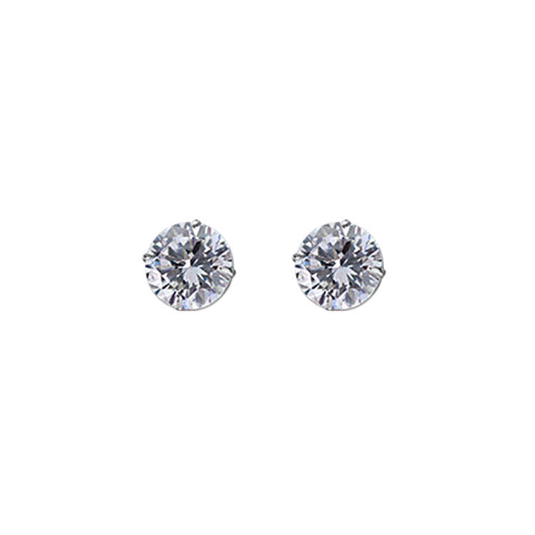 925 sterling silver zircon earrings - silvery