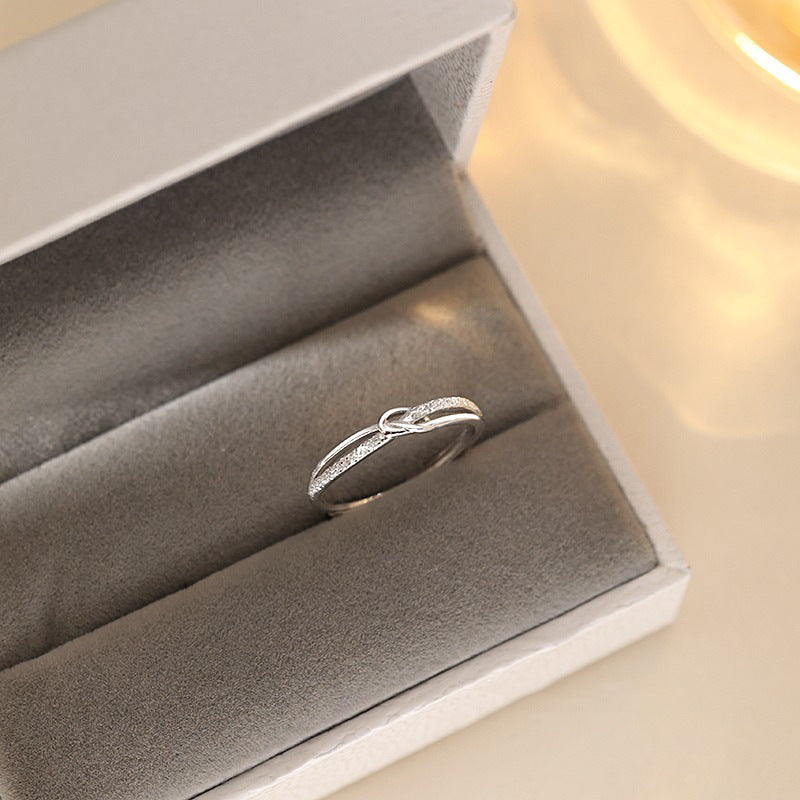 925 sterling silver open-end ring - silvery