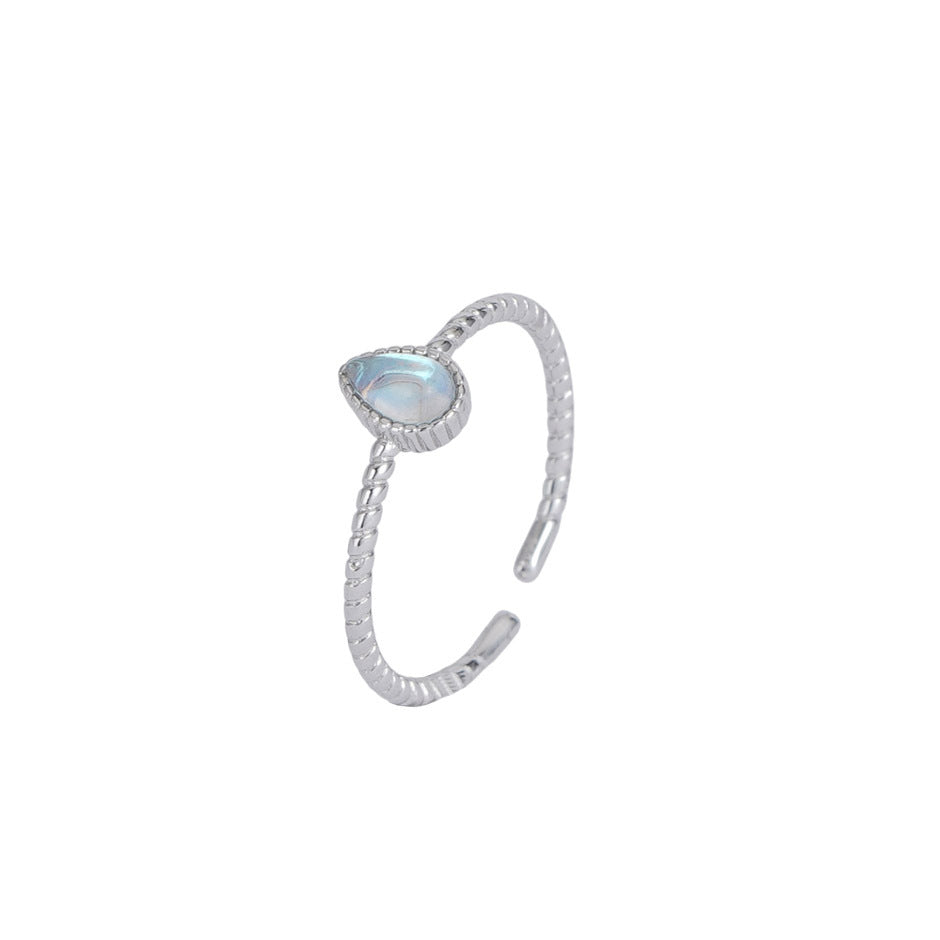 925 sterling silver moonstone ring - silvery