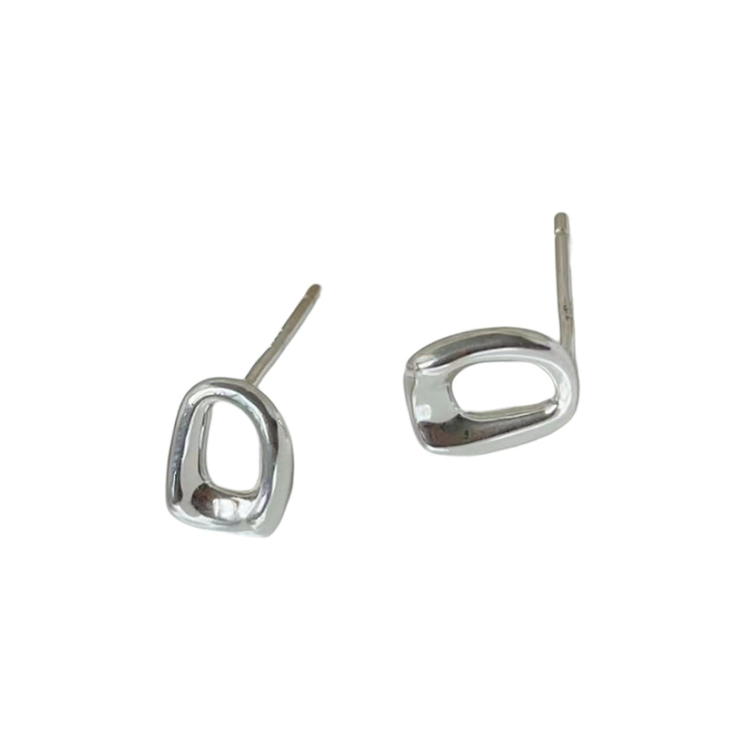 S925 pure silver geometric earrings - silvery